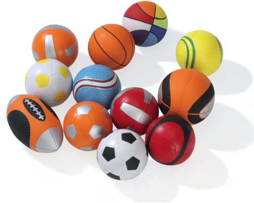 Sport Balls Set Foam Ø 10 Cm, Set Of - Sportballen Png (500x500), Png Download