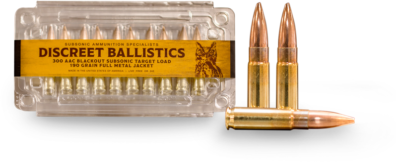 300 Aac Blackout 190gr Subsonic Load Target - 300 Blackout Subsonic Ammo (800x438), Png Download