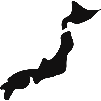 Japan Black Country Map Shape Vector - Japan Map With Tokyo (400x400), Png Download