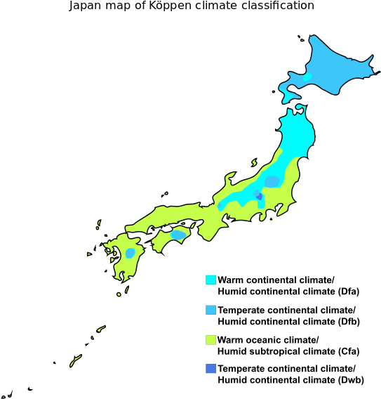 Ali Zifan [cc By Sa - Koppen Climate Map Of Japan (600x600), Png Download
