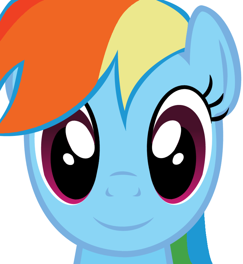 Watercolor Girl - My Little Pony Rainbow Dash Face (778x845), Png Download
