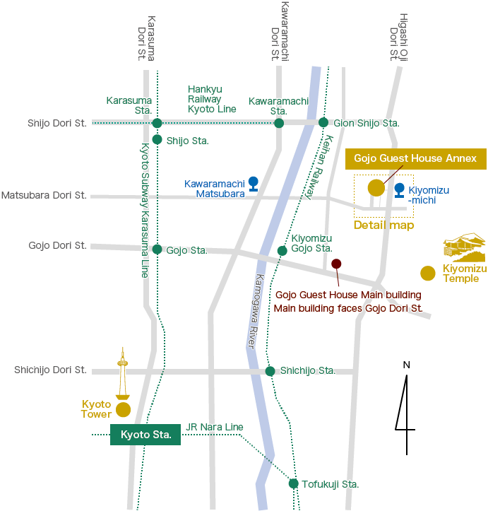Annex Is Located Back From Higashi Oji Dori St - Hotel (750x735), Png Download