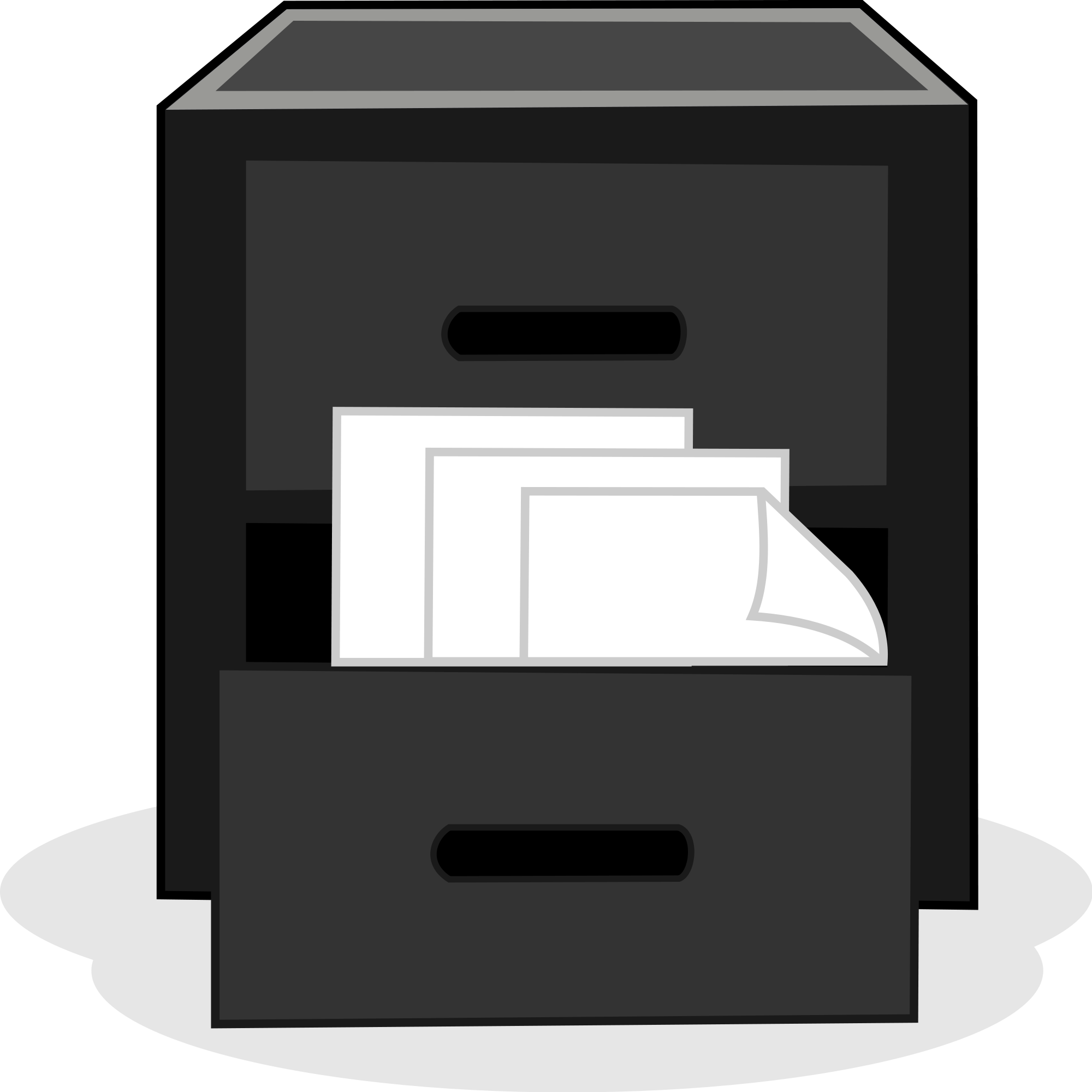 Open - Black Filing Cabinet Clip Art (2000x2000), Png Download