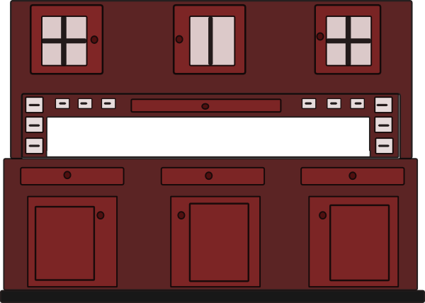 Small - Kitchen Cabinets Clipart (600x428), Png Download