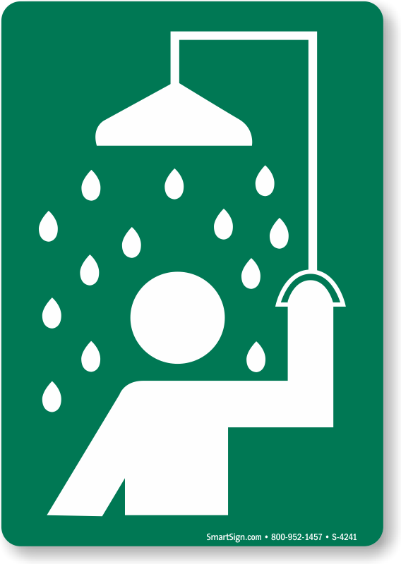 Safety Shower Symbol Learn More - Emergency Shower Station Sign (568x800), Png Download
