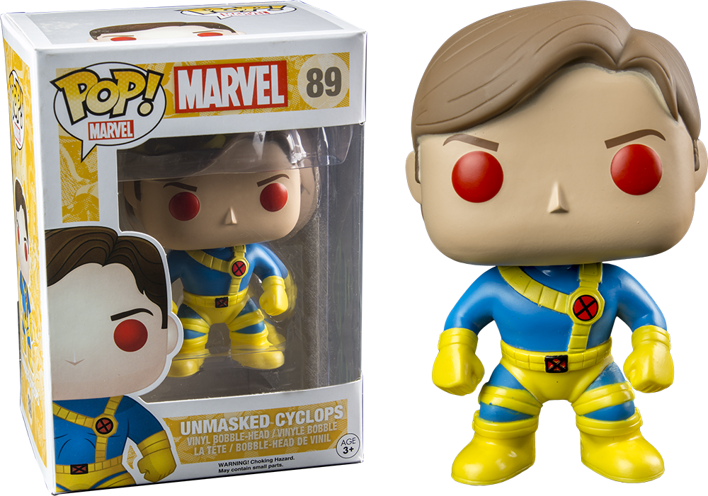 Unmasked Red Eye Cyclops Pop Vinyl Figure - Funko Pop Cyclops Unmasked (1000x701), Png Download