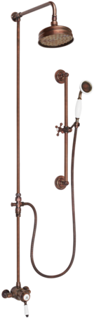 Ceramique Exposed Shower System Arm Rose Diverter & - Shower (320x480), Png Download