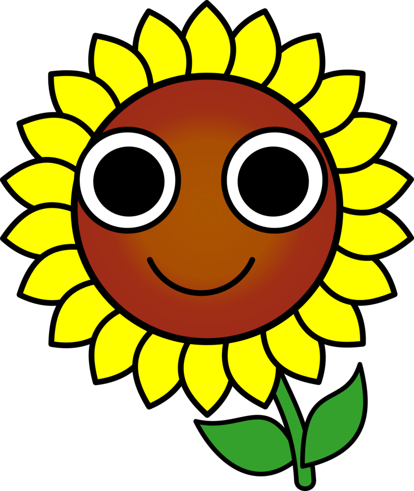 Happy Sunflower Vector By Nico-e On Deviantart - Happy Sunflower (820x973), Png Download