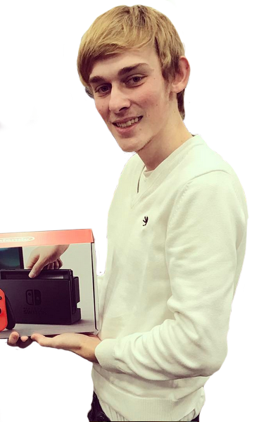 Logan Thirtyacre - Nintendo Switch Console - Neon Red/blue With Splatoon (395x599), Png Download