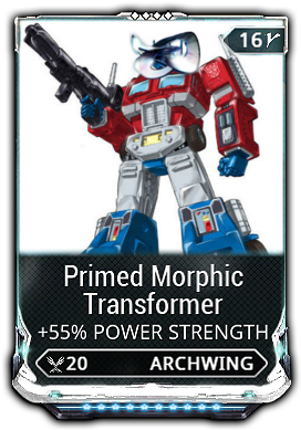 16 Primed Morphic Transformer 55% Power Strength 20 - Transformers Optimus Prime (296x413), Png Download
