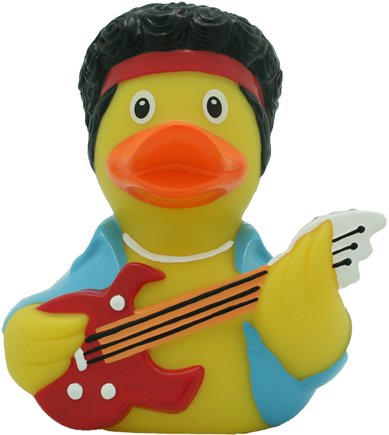 Rock Star Rubber Duck By Lilalu - Rubber Duck With Guitar (800x800), Png Download