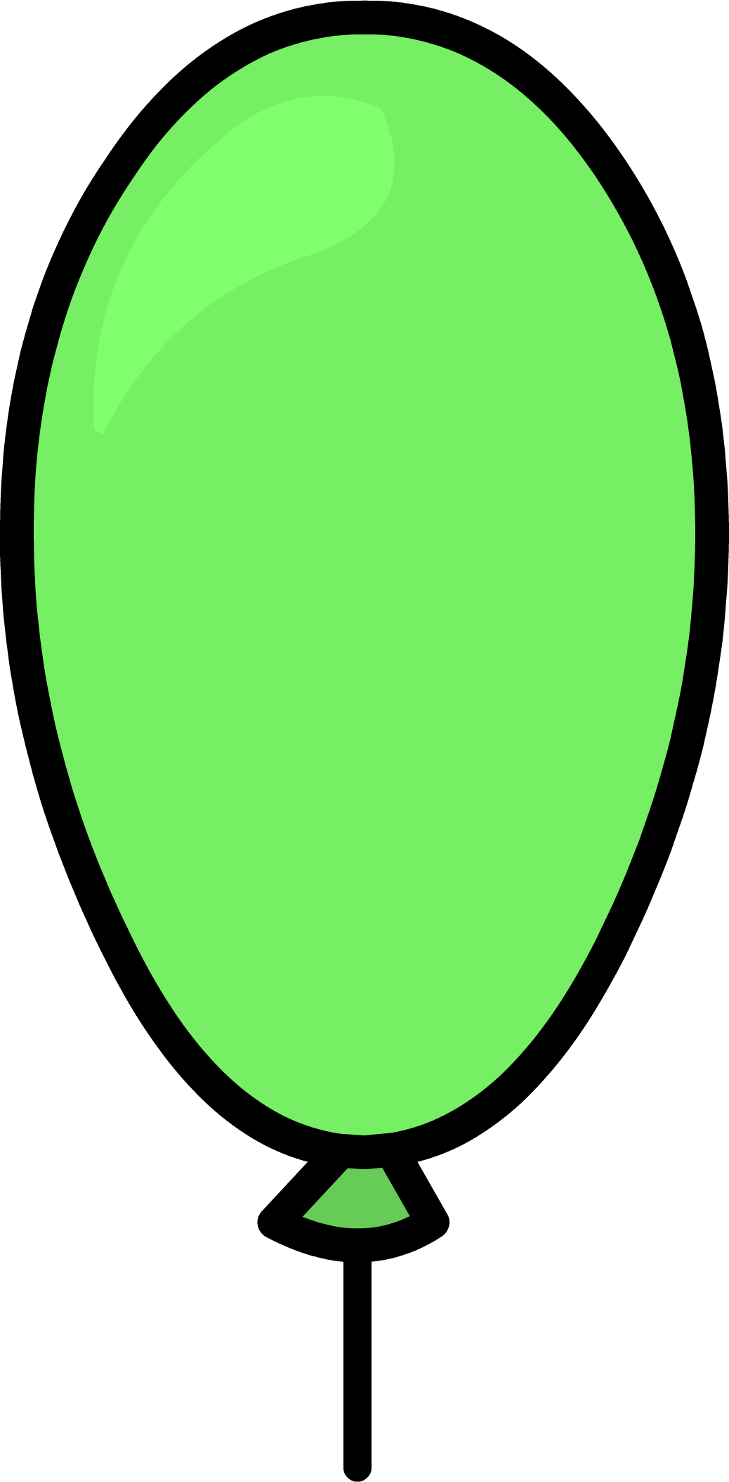Green Balloon - Portable Network Graphics (1038x2108), Png Download
