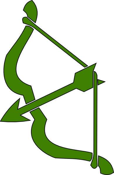 Green Bow And Arrow Png (390x596), Png Download