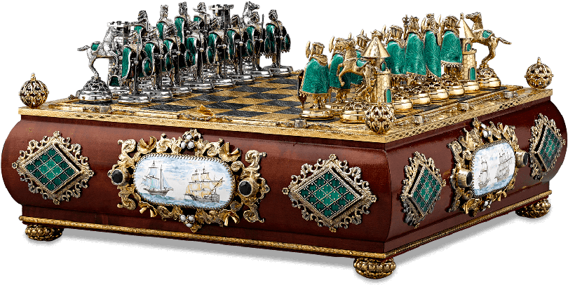 Austro-hungarian Silver Gilt And Enamel Chess Set - Electronics (900x900), Png Download