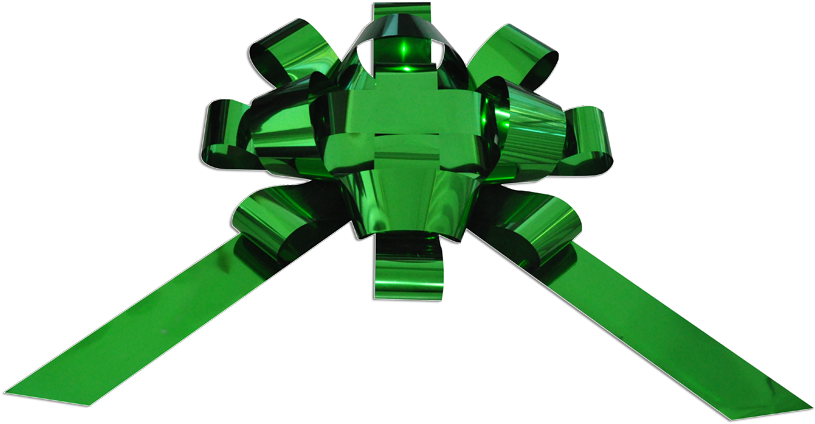 Metallic Green Bow - Metal (864x576), Png Download