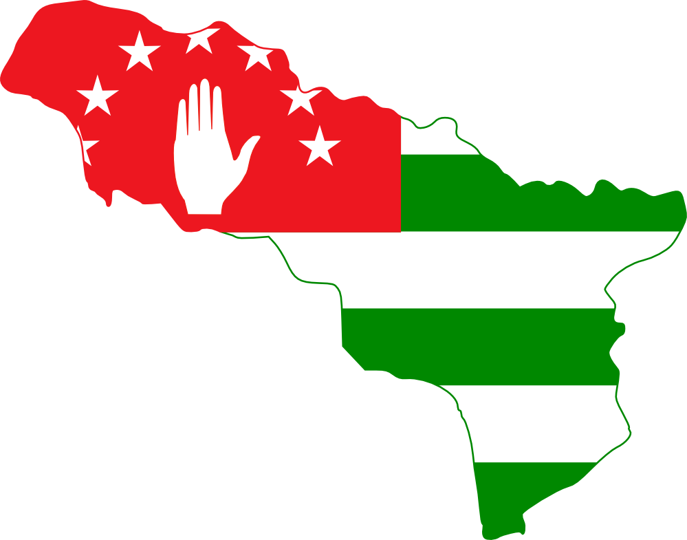 Flag Map Flagartist - Abkhazia Flag Map (999x785), Png Download