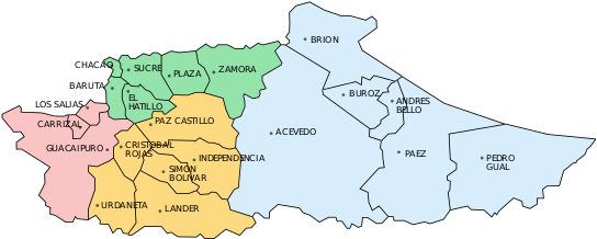 Administrative Divisions[edit] - Miranda State Venezuela (550x222), Png Download
