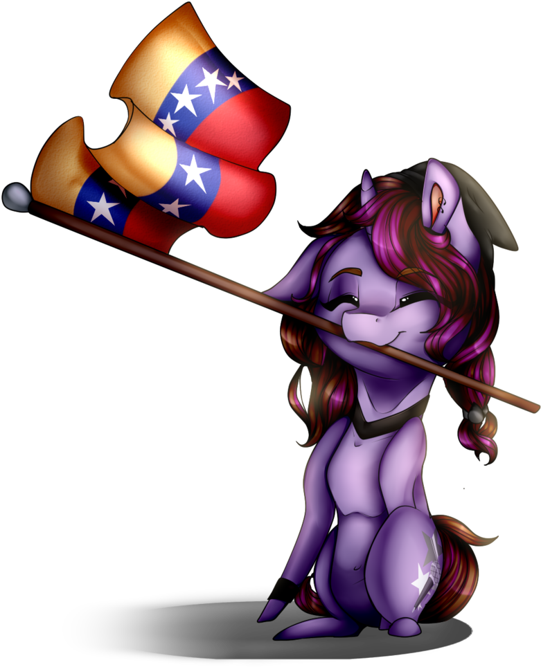 Xxmissteaxx, Chibi, Female, Flag, Mare, Mouth Hold, - Art (1260x1024), Png Download