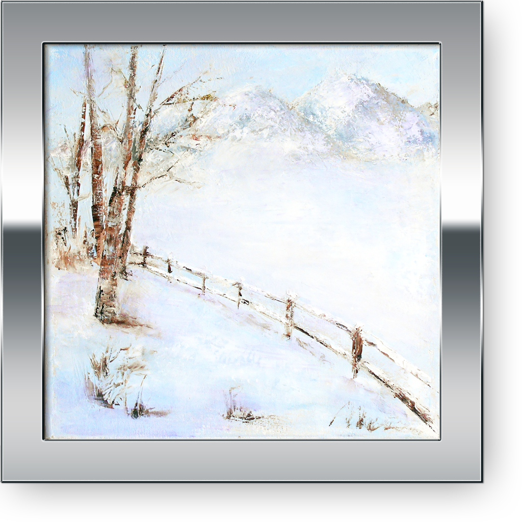 Birch Trees In Winter - Picture Frame (1024x1024), Png Download