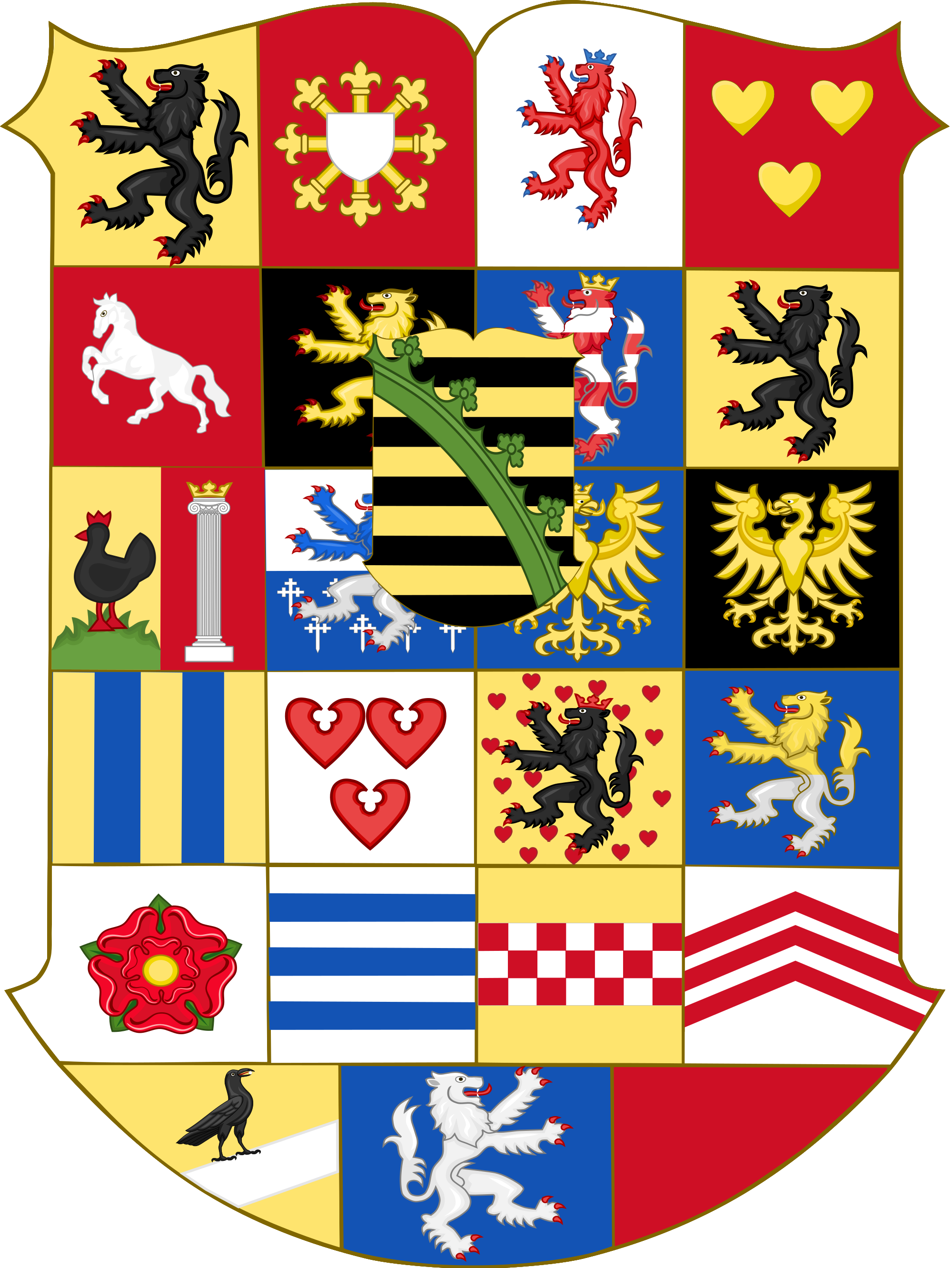 Heraldic Shield Of Saxe-coburg And Gotha - Saxe Coburg Gotha Coat Of Arms (2000x2663), Png Download