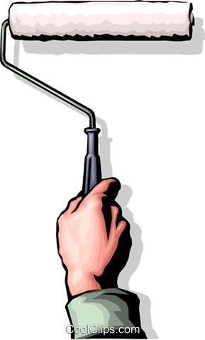 Hands With Paint Roller Royalty Free Vector Clip Art - Illustration (289x480), Png Download