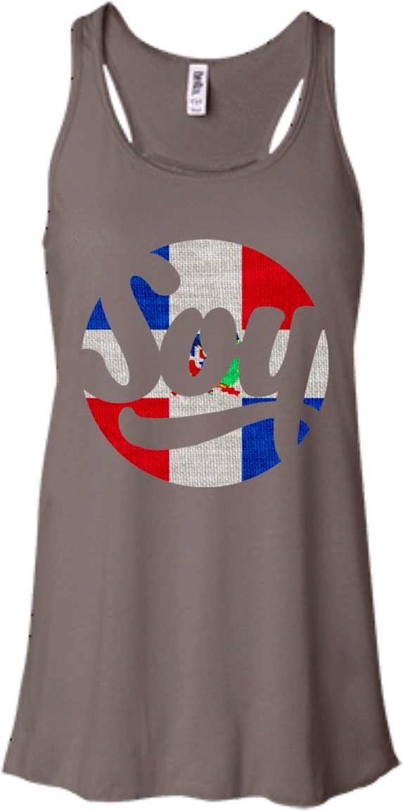 Soy Dominican Republic Flowy Racerback Tank - Bella + Canvas Women's Flowy Racerback Tank, Brown (1155x1155), Png Download