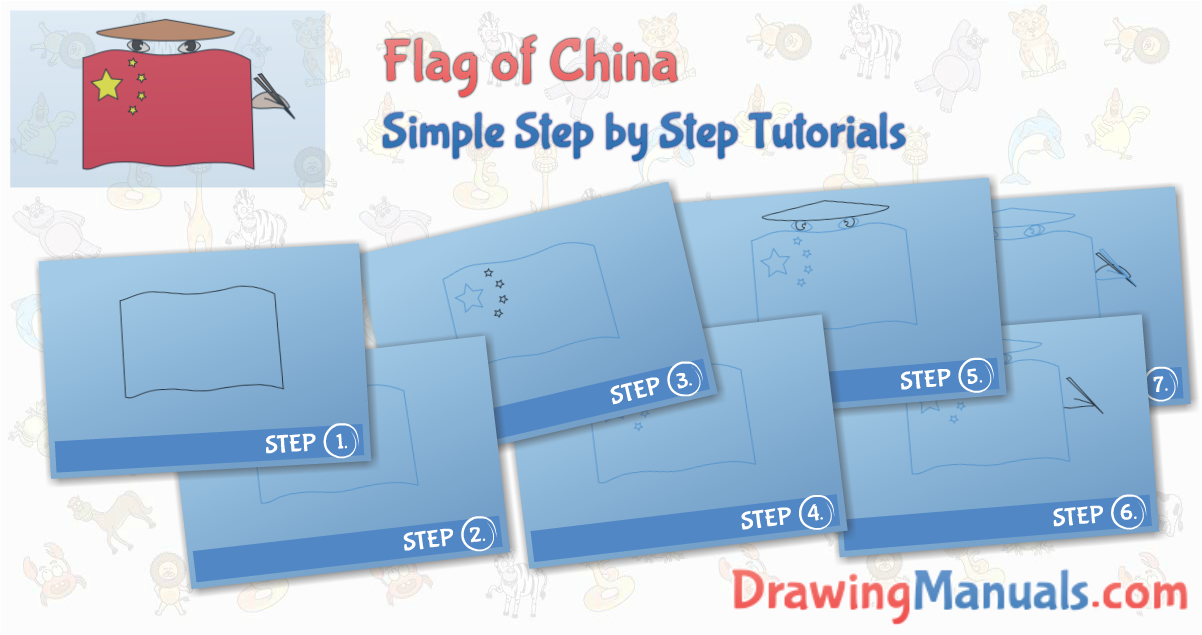How To Draw Flag Of China, Flags, Country, Easy Step - Drawing (1201x642), Png Download