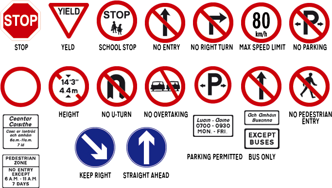 Take Some Time To Familiarise Yourself With Ireland's - Road Signs And Traffic Rules (755x400), Png Download