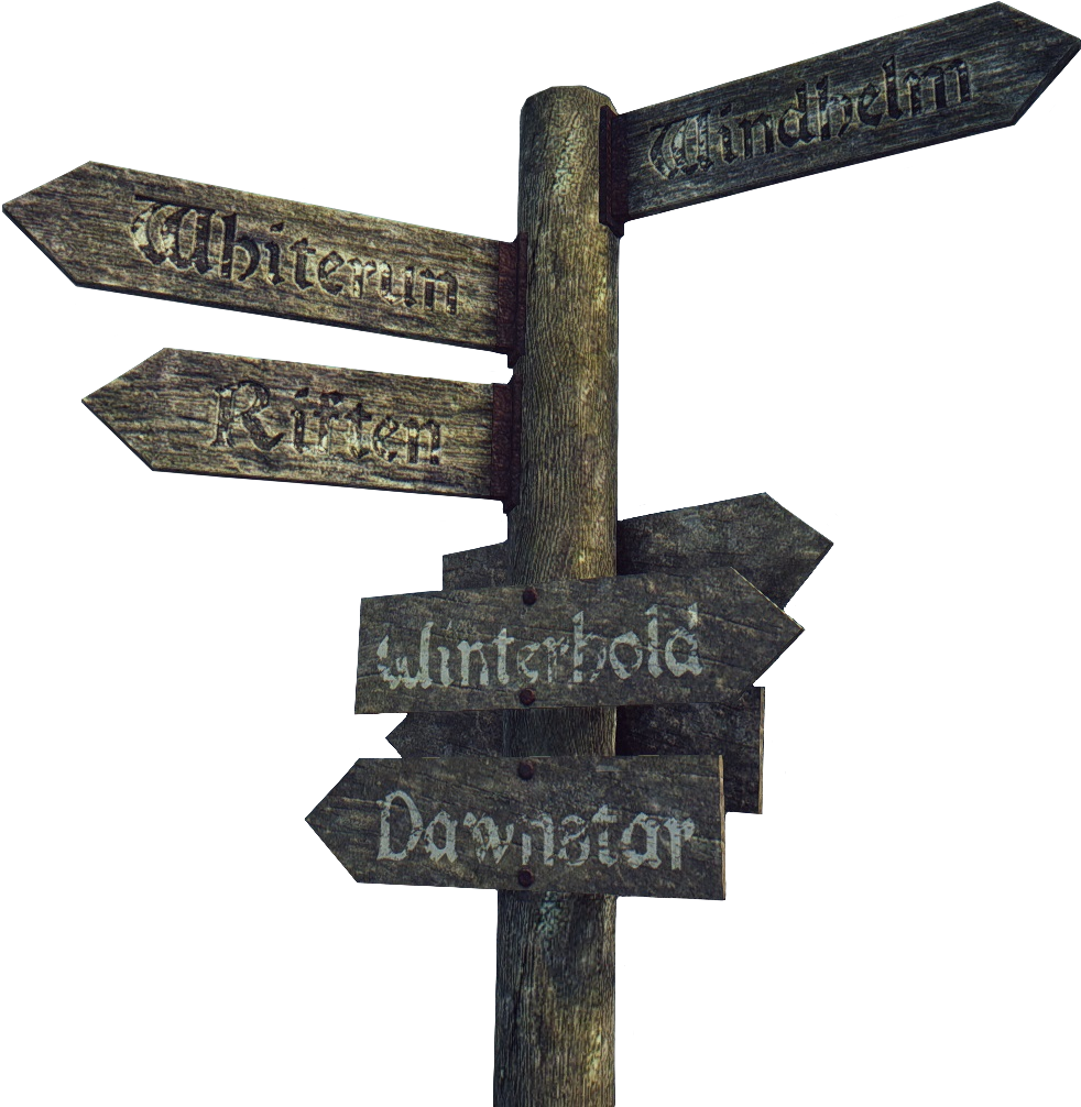 From The Mcm, You Can Choose To Disable Fast Travel - Witcher 3 Road Sign (1058x1054), Png Download