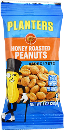 플랜터스-허니로스트 - Planters Peanuts, Honey Roasted - 1.75 Oz (580x580), Png Download