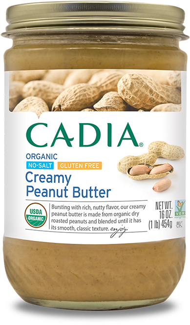 Bursting With Rich, Nutty Flavor, Our No Salt Creamy - Cadia Peanut Butter Crunchy No Stir Organic Jar 16 (700x700), Png Download