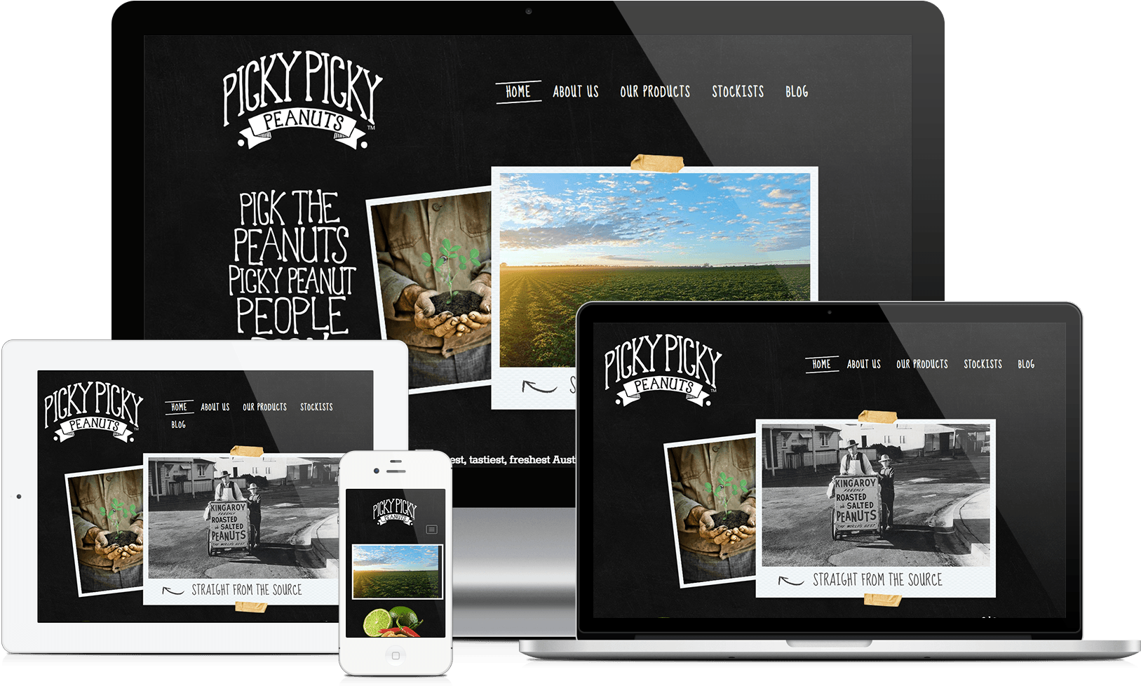 Picky Picky Peanuts - Mac Iphone Mockup (1800x1100), Png Download