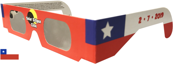 Vidros Do Eclipse Da Bandeira Vermelha Do Chile - Plastic (600x262), Png Download