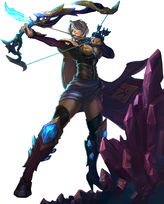 Amethyst Skin Ashe Splashart Png Image - League Of Legends Ashe Png (1215x717), Png Download