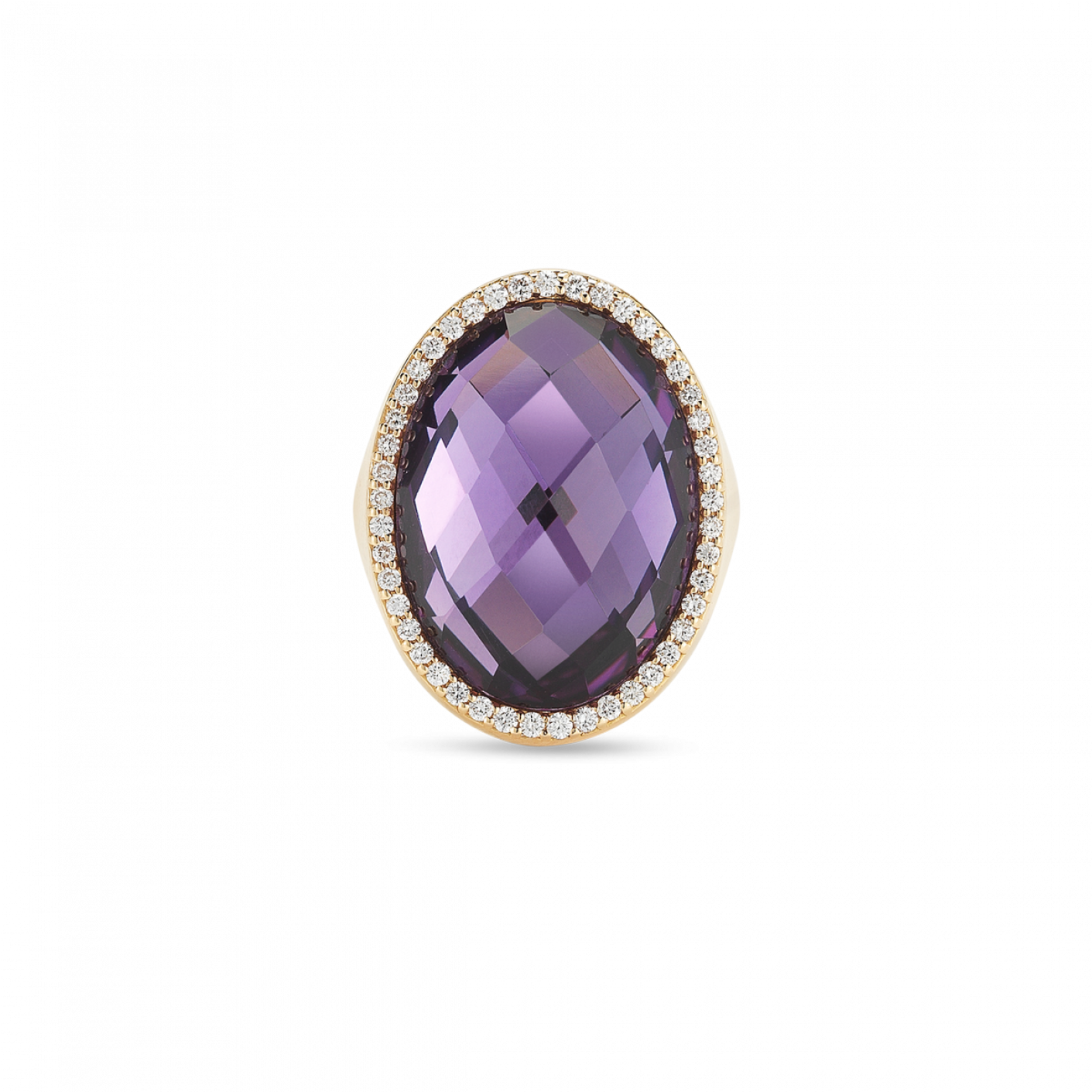 Roberto Coin Ring With Diamonds And Amethyst - Amethyst (1410x1800), Png Download