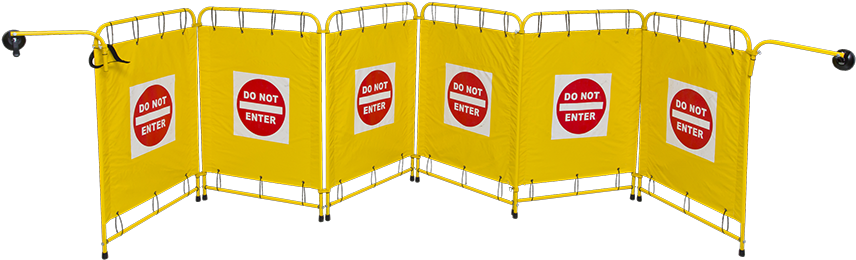 Escalator Barricades (865x281), Png Download