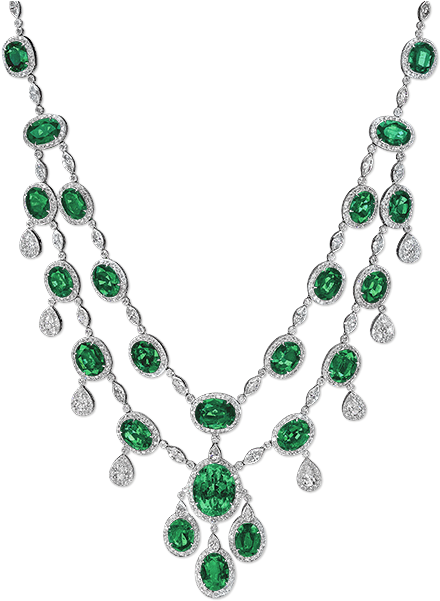 Cellini Jewelers And Diamond Necklace With A - Emerald Pear Shapes Diamond Necklaces (507x600), Png Download