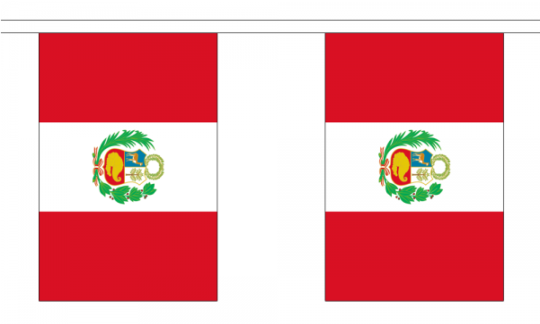 Peru Crest Flag Bunting - Peru Flag Bunting (600x600), Png Download