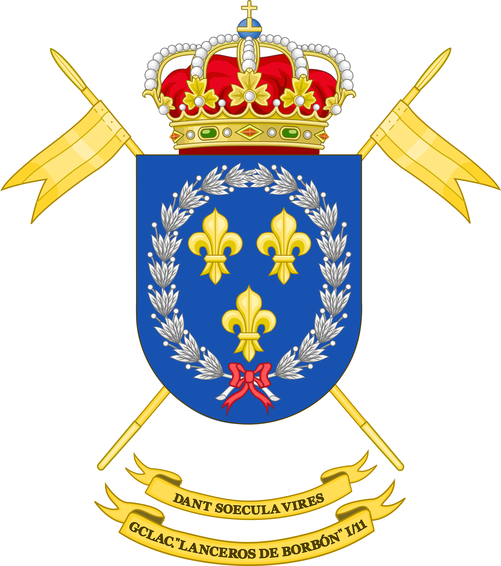 Coat Of Arms Of The Cavalry Group "lancers Of Bourbon" - Army Coat Of Arms (2000x2247), Png Download