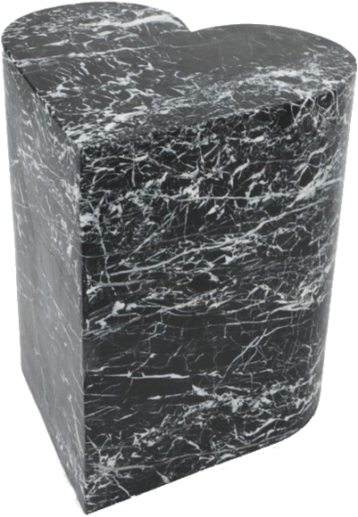 Kelly Wearstler Marble Heart Stool - Nero Marquina Marble (1000x676), Png Download