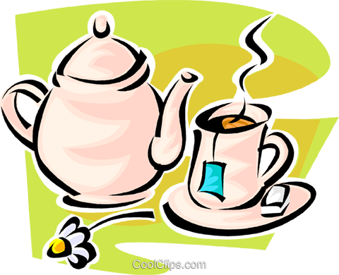Cups Clipart Teapot - Clipart Cup Of Tea (480x390), Png Download