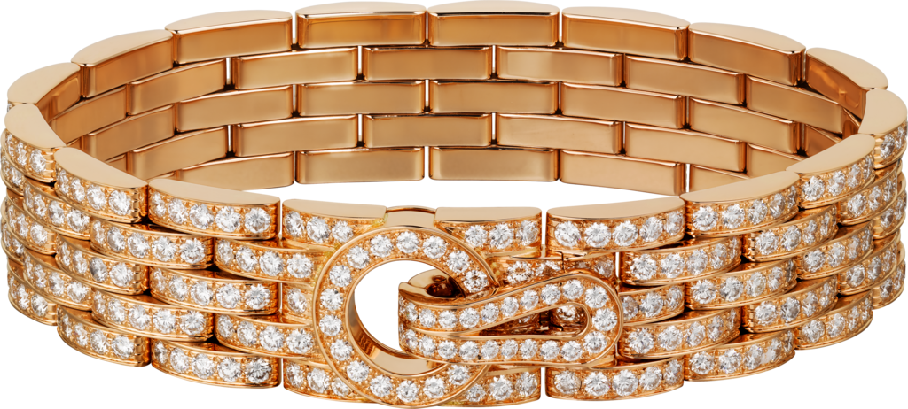 Agrafe Braceletpink Gold, Diamonds - Cartier Agrafe Bracelet (1024x462), Png Download