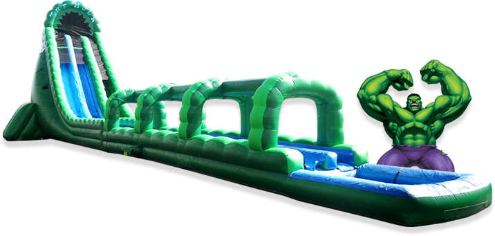 Hulk Water Slide - Long Water Slide Inflatable (716x341), Png Download