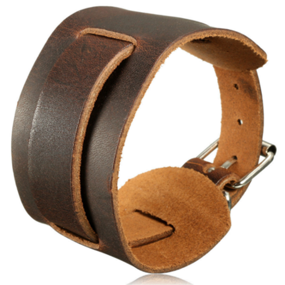 Punk Unisex Women Men Genuine Leather Bracelet Wristband - Png Bracelet For Men (800x800), Png Download