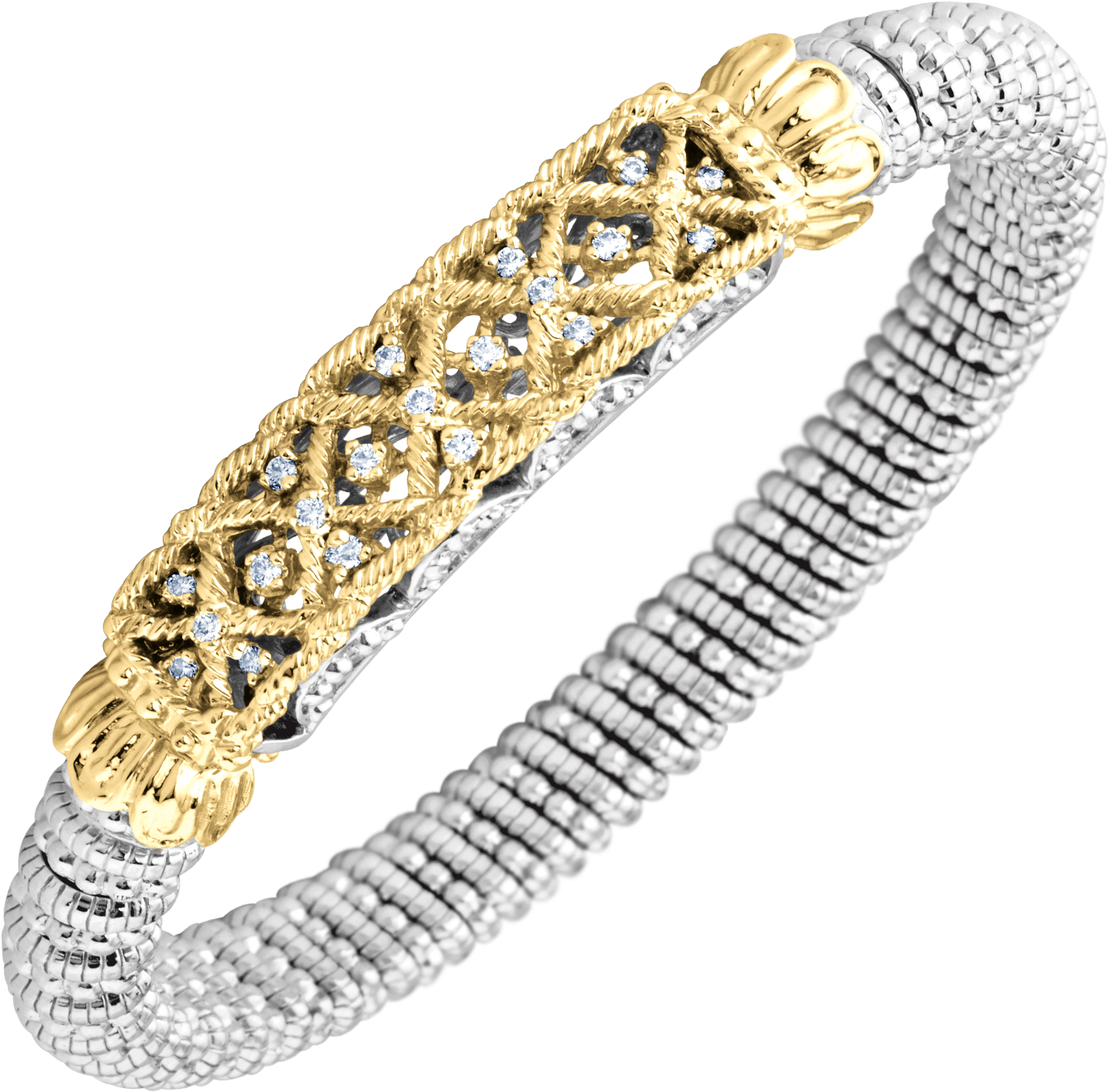 14kt Yellow Gold 8mm Diamond Bangle Bracelet Designed (1500x1500), Png Download