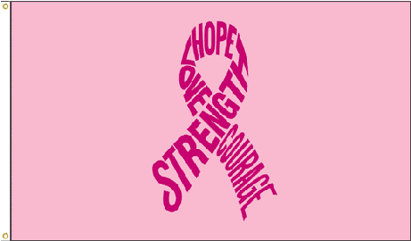 Strength, Breast Cancer Flag - Cancer Flag (460x368), Png Download
