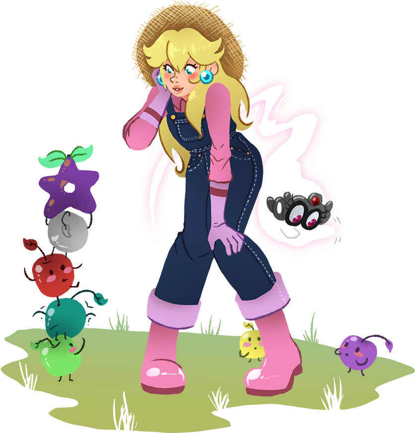 Peach And Tiara Visit Stardew Valley Watch The Speedpaint - Cappy Mario Peach And Tiara Fan Art (1000x1000), Png Download