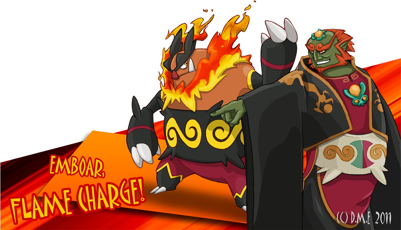 Flame" - Emboar Looks Like Ganon (1299x776), Png Download