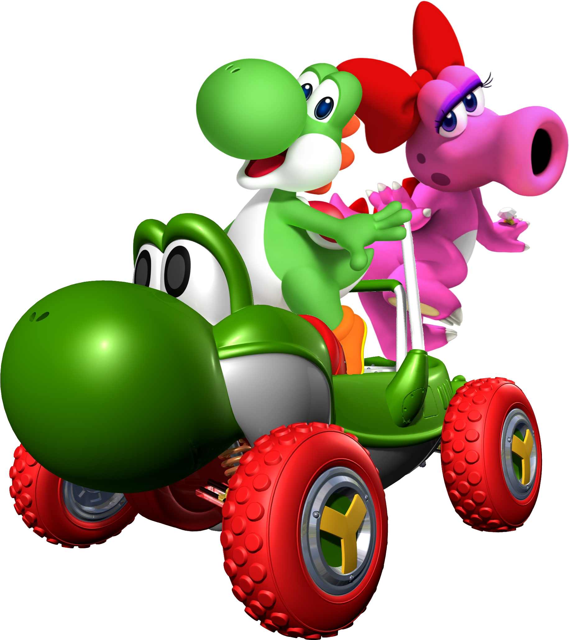 Mario Kart Clip Art - Mario Kart Double Dash Yoshi Png (2181x2282), Png Download