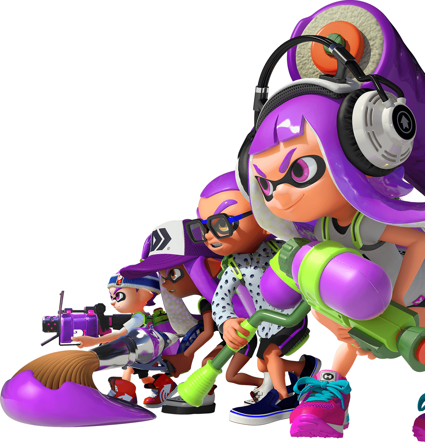 Clip Royalty Free Stock Image Intro Team Png Wiki Fandom - Splatoon Purple Inkling (1410x1469), Png Download